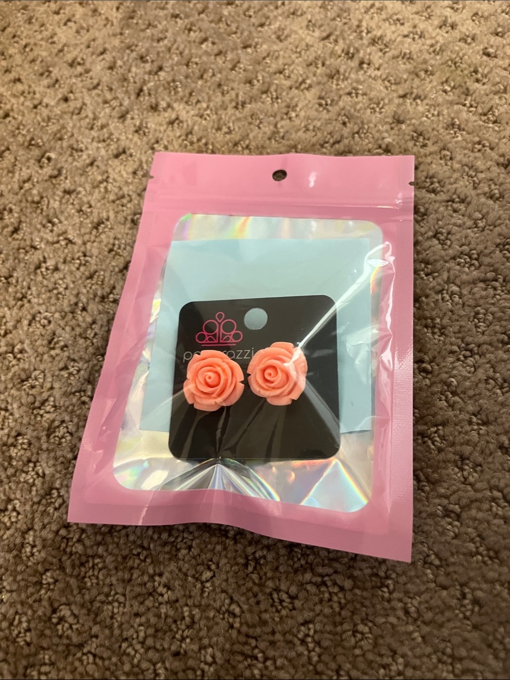 Coral Rose paparazzi earrings